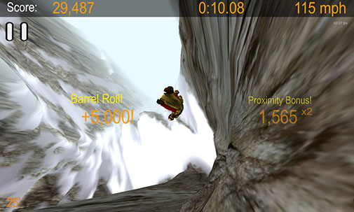 Gameplay of the Wingsuit: Proximity project for Android phone or tablet.