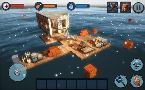Winter survival on raft 3D - Android game screenshots.