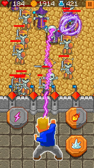 Gameplay of the Wizard fireball defense for Android phone or tablet.