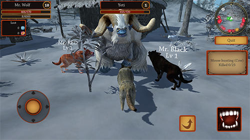 Wolf simulator evolution - Android game screenshots.