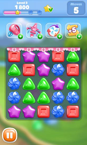 Gameplay of the Wonderland: Match 3 game for Android phone or tablet.