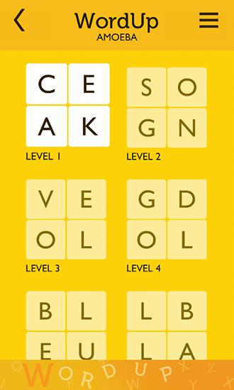 Gameplay of the Word up: Word game for Android phone or tablet.