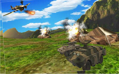 Gameplay of the World air jet war battle for Android phone or tablet.