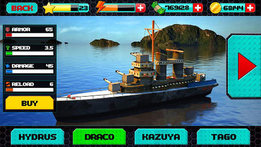 Gameplay of the World war: Naval battle 3D for Android phone or tablet.