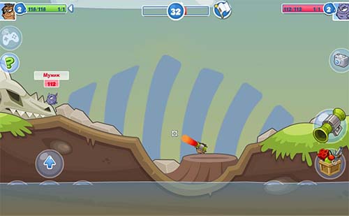 Gameplay of the Wormix for Android phone or tablet.