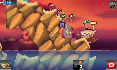 Gameplay of the Worms for Android phone or tablet.