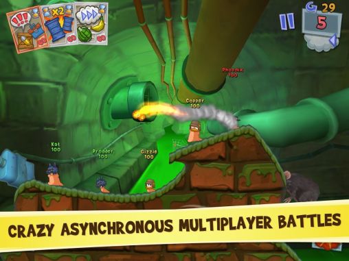 Gameplay of the Worms 3 for Android phone or tablet.