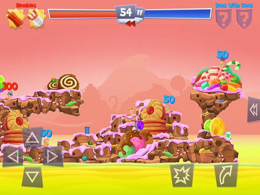 Gameplay of the Worms 4 for Android phone or tablet.
