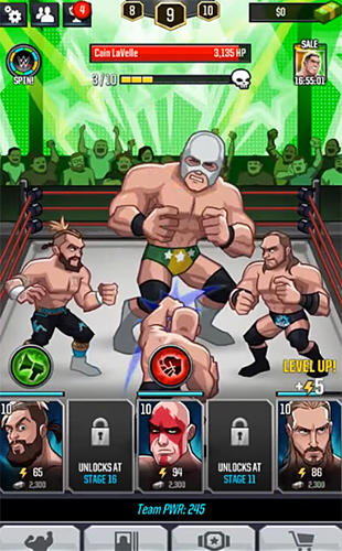 WWE tap mania - Android game screenshots.