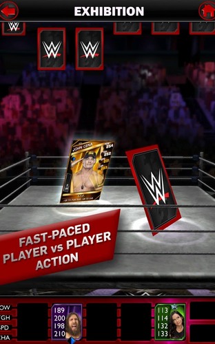 Gameplay of the WWE Super сard for Android phone or tablet.