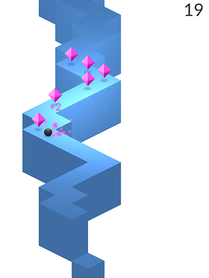 Gameplay of the Zigzag for Android phone or tablet.