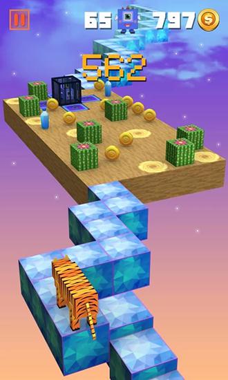 Gameplay of the Zigzag crossing for Android phone or tablet.