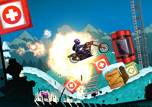 Zombie shooter motorcycle race - Android game screenshots.