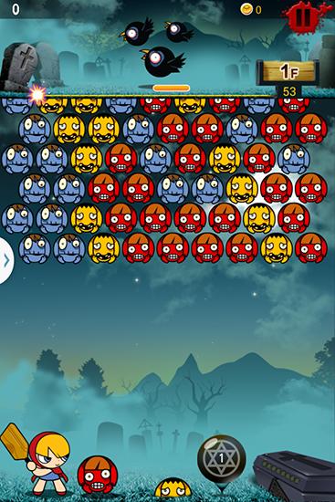Gameplay of the Zombie bubble for Android phone or tablet.