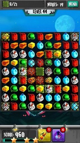 Gameplay of the Zombie puzzle panic for Android phone or tablet.