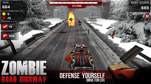 Gameplay of the Zombie road highway for Android phone or tablet.