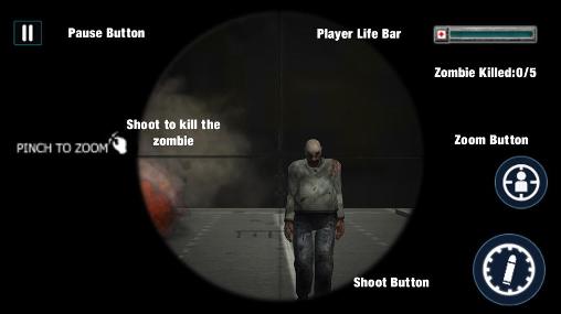 Gameplay of the Zombie sniper shooting 3D for Android phone or tablet.