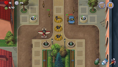 Gameplay of the Zombie town defense for Android phone or tablet.