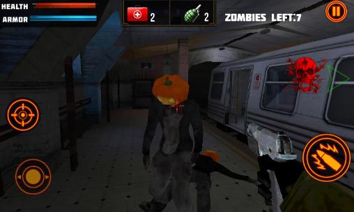 Gameplay of the Zombies Halloween warfare 3D for Android phone or tablet.