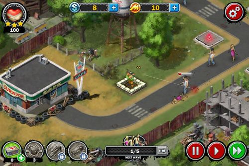 Gameplay of the Zombies: Line of defense. War of zombies for Android phone or tablet.