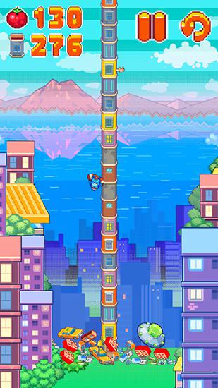 Gameplay of the Zoo landing: Endless climber for Android phone or tablet.