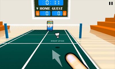 Gameplay of the 3D Badminton for Android phone or tablet.