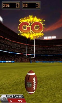 Gameplay of the 3D Flick Field Goal for Android phone or tablet.