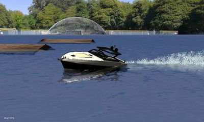 Gameplay of the Absolute RC Boat Sim for Android phone or tablet.