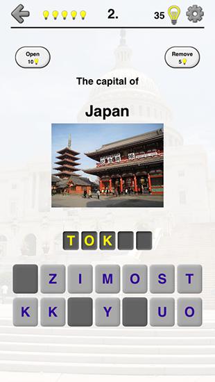 Gameplay of the All world capitals: City quiz for Android phone or tablet.