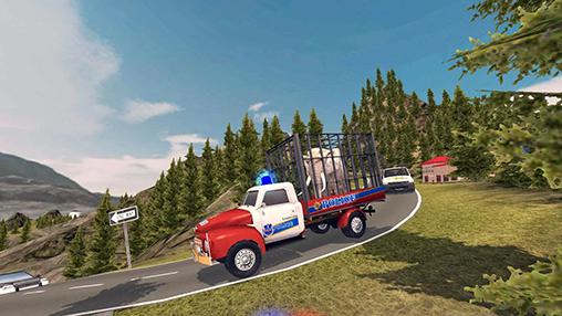 Gameplay of the Angry animals: Police transport for Android phone or tablet.