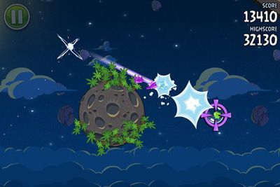 Gameplay of the Angry Birds Space for Android phone or tablet.