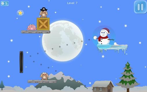 Angry snowman - Android game screenshots.