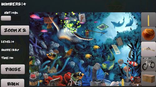 Gameplay of the Aquarium: Hidden objects for Android phone or tablet.