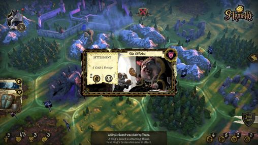 Gameplay of the Armello for Android phone or tablet.