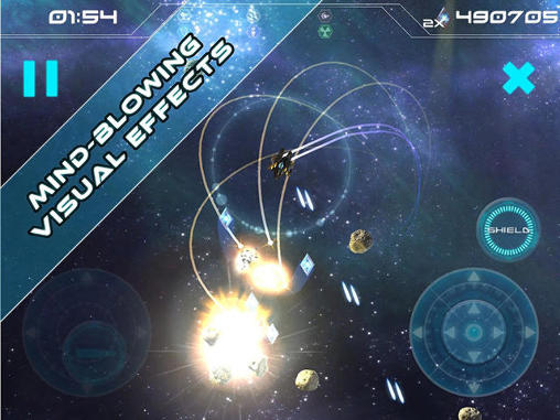 Augmented reality: Asteroids - Android game screenshots.