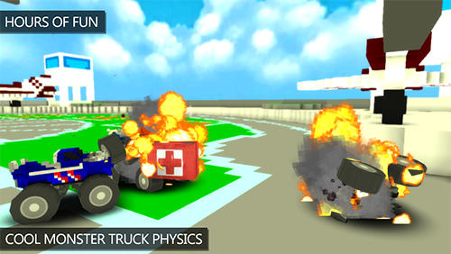 Blocky monster truck smash - Android game screenshots.