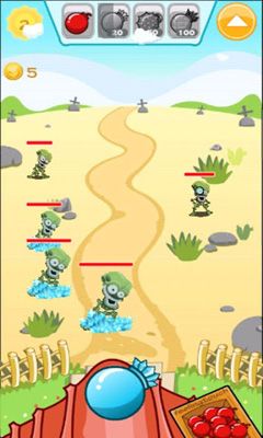 Gameplay of the Bombs vs Zombies. Bomb Toss for Android phone or tablet.