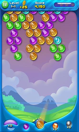 Bubble bust! Popping planets - Android game screenshots.