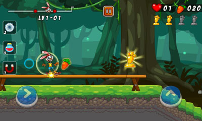 Gameplay of the Bunny Skater for Android phone or tablet.