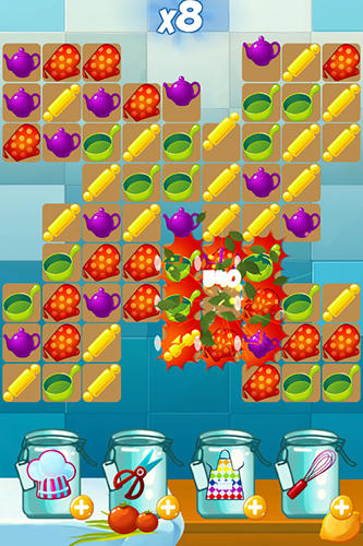 Gameplay of the Chef kitchen cooking: Match 3 for Android phone or tablet.