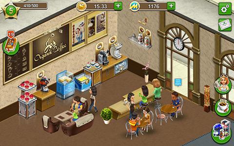 Coffee shop: Cafe business sim - Android game screenshots.