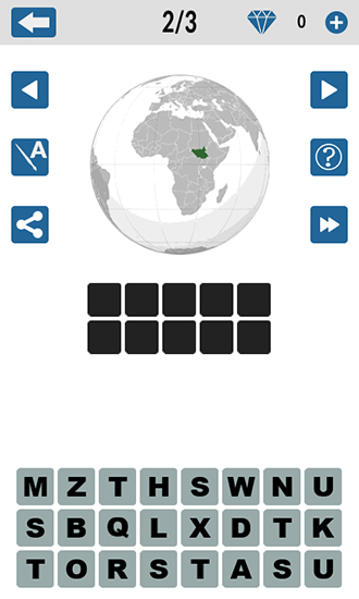 Countries quiz - Android game screenshots.