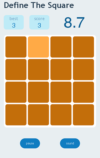 Define the square - Android game screenshots.