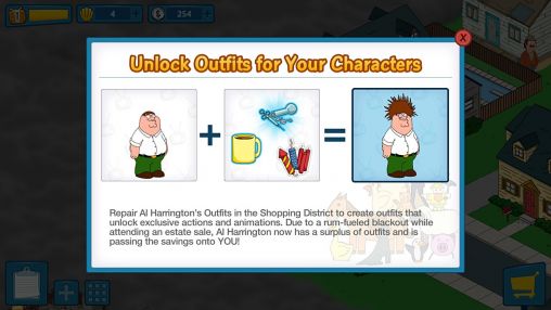 Family guy: The quest for stuff - Android game screenshots.
