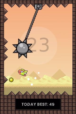 Flapping cage: Avoid spikes - Android game screenshots.