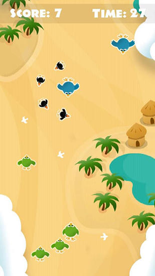 Flock of birds game - Android game screenshots.