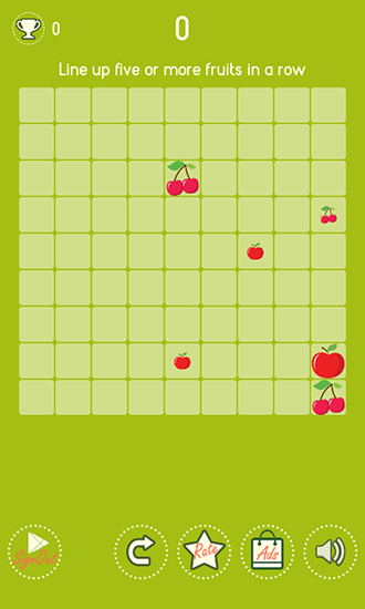 Gameplay of the Fruit lines for Android phone or tablet.