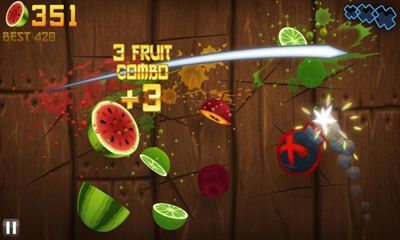 Gameplay of the Fruit Ninja for Android phone or tablet.