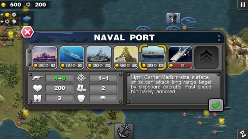 Glory of generals: Pacific HD - Android game screenshots.