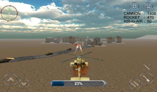 Gunship combat: Helicopter war - Android game screenshots.